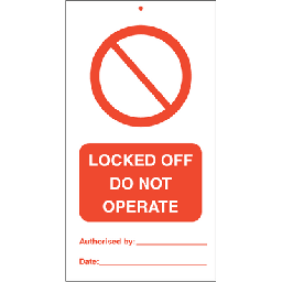 [17-J-125062] Locked off do not operate 140 x 75 mm