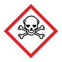 Meget giftig - GHS Faresymboler GHS06 (Acute toxicity), ark á 50 stk - 7,5 x 7,5 mm