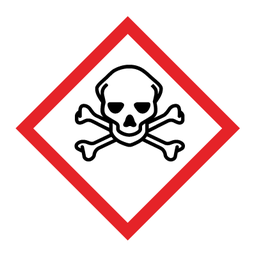 [17-J-132413] Meget giftig - GHS Faresymboler GHS06 (Acute toxicity), ark á 50 stk - 7,5 x 7,5 mm