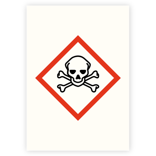 Meget giftig - GHS Faresymboler GHS06 (Acute toxicity), A4 størrelse - 297 x 210 mm