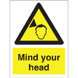 Mind your head med tekst 200 x 150 mm