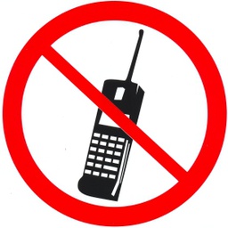 [17-F158VM] Mobiltelefon forbudt, forbudsskilt, selvklæbende folie