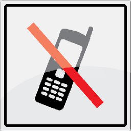 [17-J-131153] Mobiltelefon forbudt symbol 150 x 150 mm
