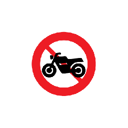 Motorcykel og registreringspligtig knallert forbudt forbudstavle