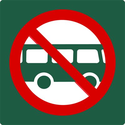 [17-J-NSF21] Naturstyrelsenskilt Busparkering forbudt Lakeret Aluminium 100 x 100 mm NSF21