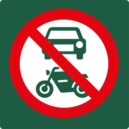 [17-J-NSF01] Naturstyrelsenskilt Motorkørsel forbudt Lakeret Aluminium 100 x 100 mm NSF01
