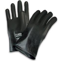 Let, tynd og smidig butyl handske med glat overflade og rullekant, længde 280 mm tykkelse 0,33mm North B131