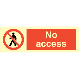No access 100 x 300 mm