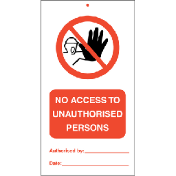 [17-J-125063] No access to unauthorised persons 140 x 75 mm plast