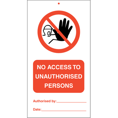 [17-J-125063] No access to unauthorised persons 140 x 75 mm plast