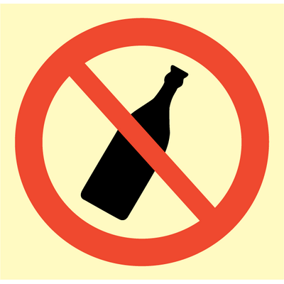 No bottle allowed 150 x 150 mm