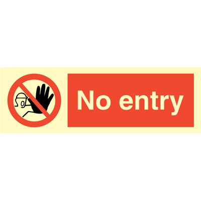 No entry, 100 x 300 mm