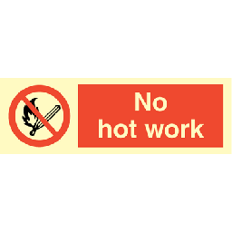 No hot work 100 x 300 mm