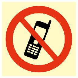 No mobile phone 150 x 150 mm