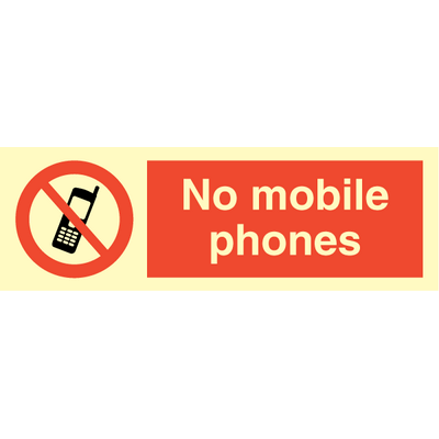 No mobile phone 100 x 300 mm