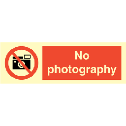 No photography 100 x 300 mm