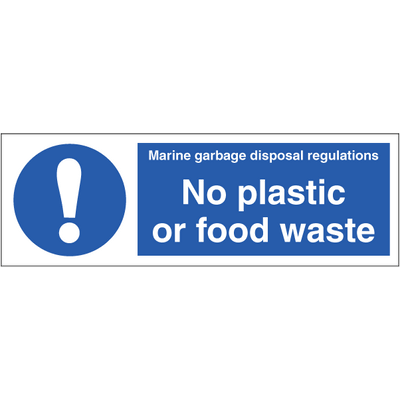 No plastic or food waste 100 x 300 mm