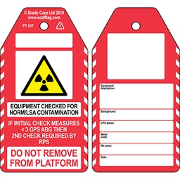 [30-306774] Norm/LSA Contamination Check tag