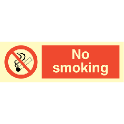 No smoking 100 x 300 mm