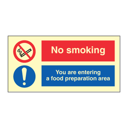 No smoking - You are entering food area 150 x 300 mm