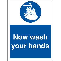 Now wash your hands 200 x 150 mm