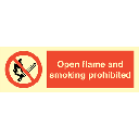 Open flames and smoking prohibited 100 x 300 mm
