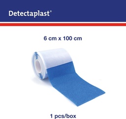 [31-DS-8100] Detectaplast Sårforbinding, selvklæbende bandage til sår og skader, vandtæt plaster rulle til håndtering af mad, super elastisk, Plaster 1m x 6 cm