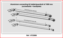 [23-A-0733906] Aluminium kobling mellem lejder og rækværk - Connection kit Ladder/guardrail (x2) 1000 mm