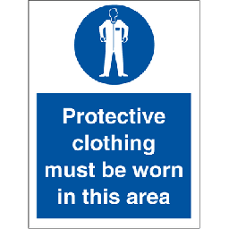 Protective clothing must be worn 200 x 150 mm