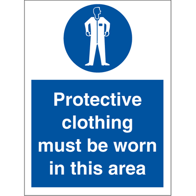 Protective clothing must be worn 200 x 150 mm