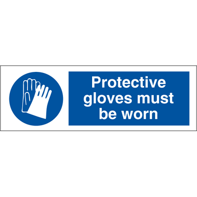 Protective gloves must be worn 100 x 300 mm