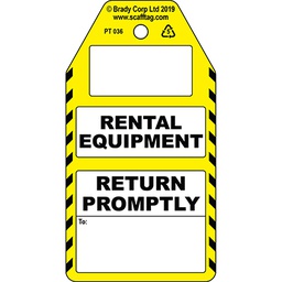 [30-306753] Rental Equipment (return to) tag
