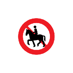 Ridning og føring af heste forbudt C 26,1 forbudstavle