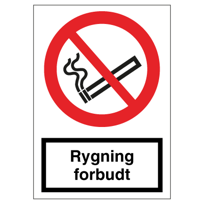 Rygning forbudt skilt