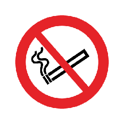 Rygning forbudt skilt - Indvendig vinyl / klistermærke