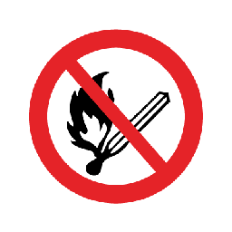 Rygning og åben ild forbudt
