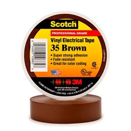 [35-35BN1920] Scotch Super 35 brun farvebestandig mærke- og isolationstape 19 mm x 20 m, 0.18mm tyk