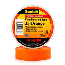 [35-35OR1920] Scotch Super 35 orange farvebestandig mærke- og isolationstape 19 mm x 20 m, 0.18mm tyk