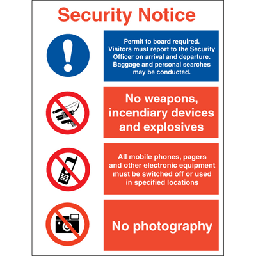 Security Notice 400 x 300 mm