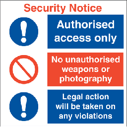 Security Notice 300 x 300 mm