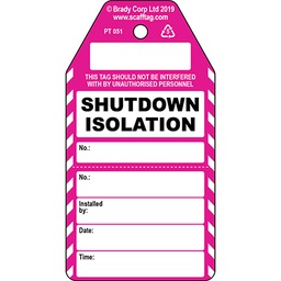 [30-306768] Shutdown Isolation - 2 part tag
