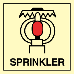 [17-10439] Space protected by sprinkler 150 x 150 mm