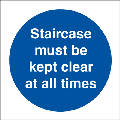 Staircase must be kept 150 x 150 mm