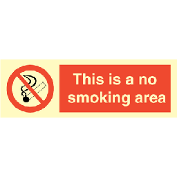 This is a no smoking area 100 x 300 mm