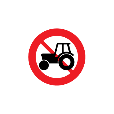 Traktor og motorredskab forbudt C 24,1 forbudstavle